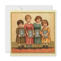 Vintage Christmas Square Cards Custom Announcements