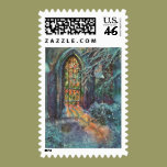 Vintage Christmas, Stained Glass Window in Church stamps