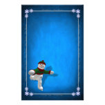 Vintage Christmas Stationery: Skating Snowman