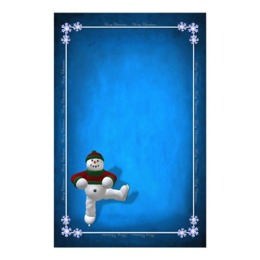 Vintage Christmas Stationery: Skating Snowman