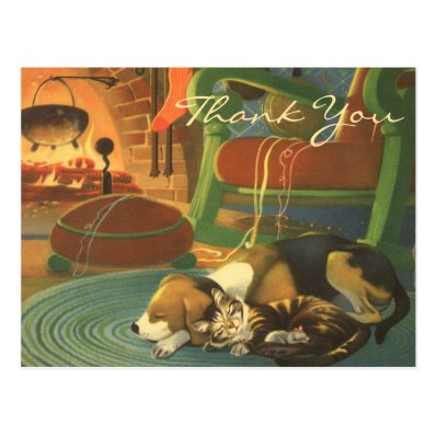 Vintage Christmas Thank You Cards Post Card