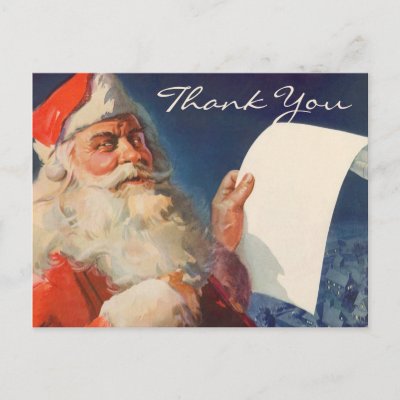 Vintage Christmas Thank You Cards postcards