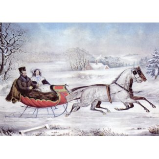 Vintage Christmas; The Road Winter card