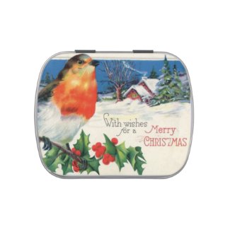 Vintage Christmas Theme Jelly Belly Tin