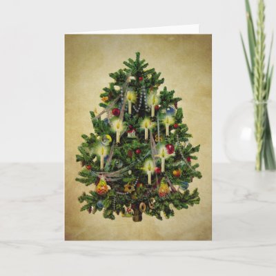 vintage christmas tree cards