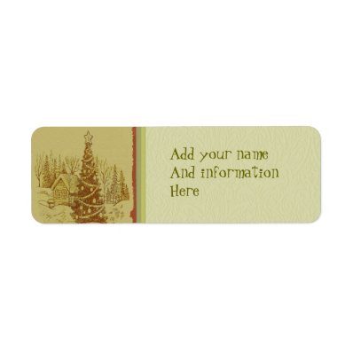 Vintage Christmas Tree Custom Return Address Label