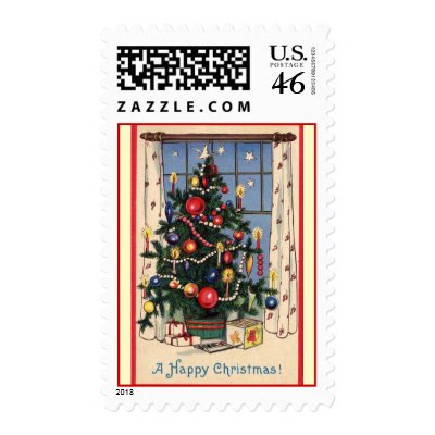 Vintage Christmas Tree Postage postage