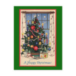 Vintage Christmas Tree Postcard