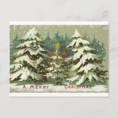 Vintage Christmas Tree Postcard