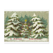 Vintage Christmas Tree Postcard