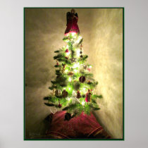 Vintage Christmas Tree Poster posters