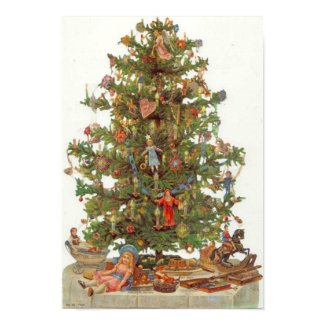 vintage christmas trees art
