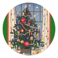 Vintage Christmas Tree sticker