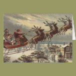 Vintage Christmas, Victorian Santa Claus in Sleigh cards