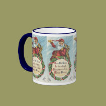 Vintage Christmas Victorian Santa Claus mugs