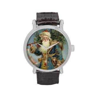 Vintage Christmas, Victorian Santa Claus, St. Nick Wristwatch