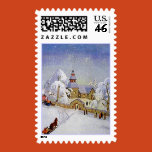 christmas, vintage, village, church, sled,