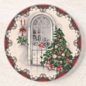 Vintage Christmas Window Coasters