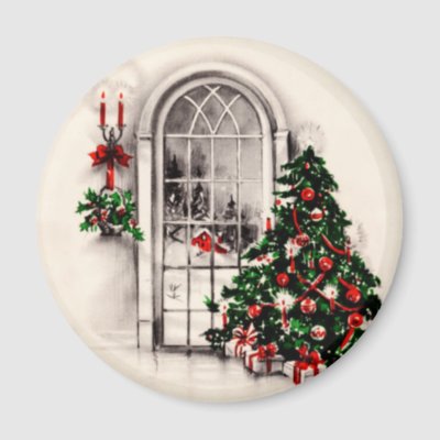 Vintage Christmas Window Magnet