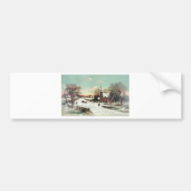 Vintage Christmas Winter Bumper Stickers