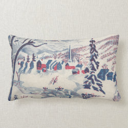 Vintage Christmas, Winter Village Snowscape Pillow