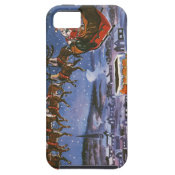 Vintage Christmas with Santa Claus Reindeer Sleigh iPhone 5 Cover