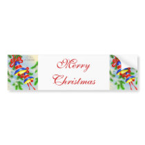Vintage Christmas Xmas Bells Bumper Stickers