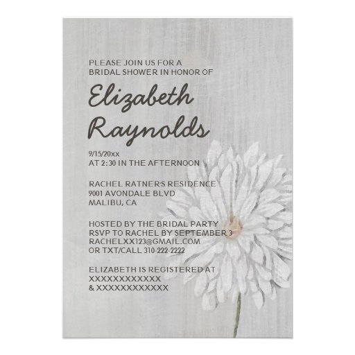 Vintage Chrysanthemum Bridal Shower Invitations