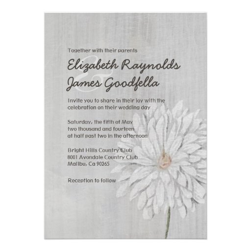 Vintage Chrysanthemum Wedding Invitations