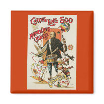 Vintage Chung Ling Soo Magician Poster Fridge Magnets