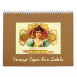 Vintage Cigar Box Labels Wall Calendar