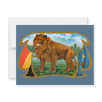 Vintage Cigar Label Art; Lion, King of the Jungle Personalized Invitations