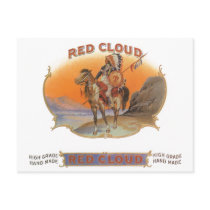 Vintage Cigar Label Art; Red Cloud Indian Horse Post Cards