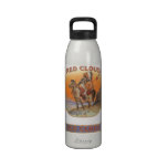 Vintage Cigar Label Art; Red Cloud Indian Horse Water Bottles