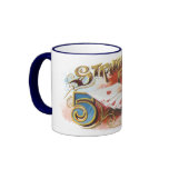 Vintage Cigar Label; Straight Five mugs