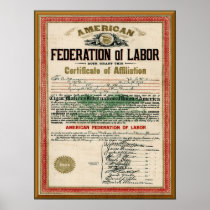 Vintage Cigar Makers  AFL Union Charter Poster