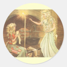 Vintage Cinderella and Fairy Godmother Sticker