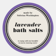 Vintage Circle Frame Bath Salts Label Template Stickers