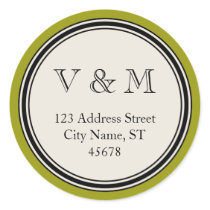 Vintage Circle Frame Return Address Seal Template Round Stickers