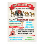 Vintage Circus Animals Baby Shower Invitations