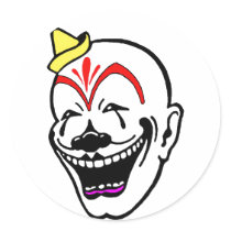 Vintage Circus Clown stickers by JuJuGarden Vintage Circus Clown stickers
