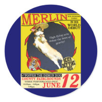 Vintage Circus Corgi Round Stickers