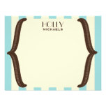 Vintage Circus Inspired Blue Stripes Flat Notecard Invitations