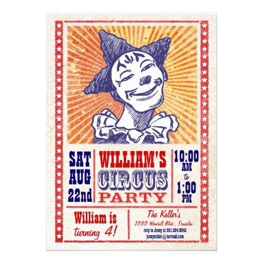 Vintage Circus Party Invitation