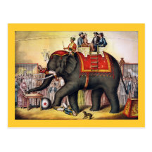 Vintage Circus Poster Art - Performing elephant Post Card