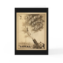 Vintage Circus Poster Human Canon Ball circa 1879 cards