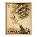 Vintage Circus Poster - The Human Cannon Ball posters