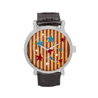 Vintage Circus Stars and Stripes Watch