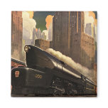 Vintage City Train Refrigerator Magnet
