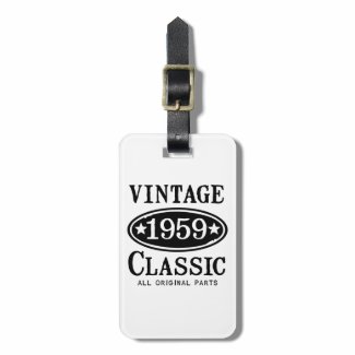 Vintage Classic 1959 Gifts Tag For Luggage